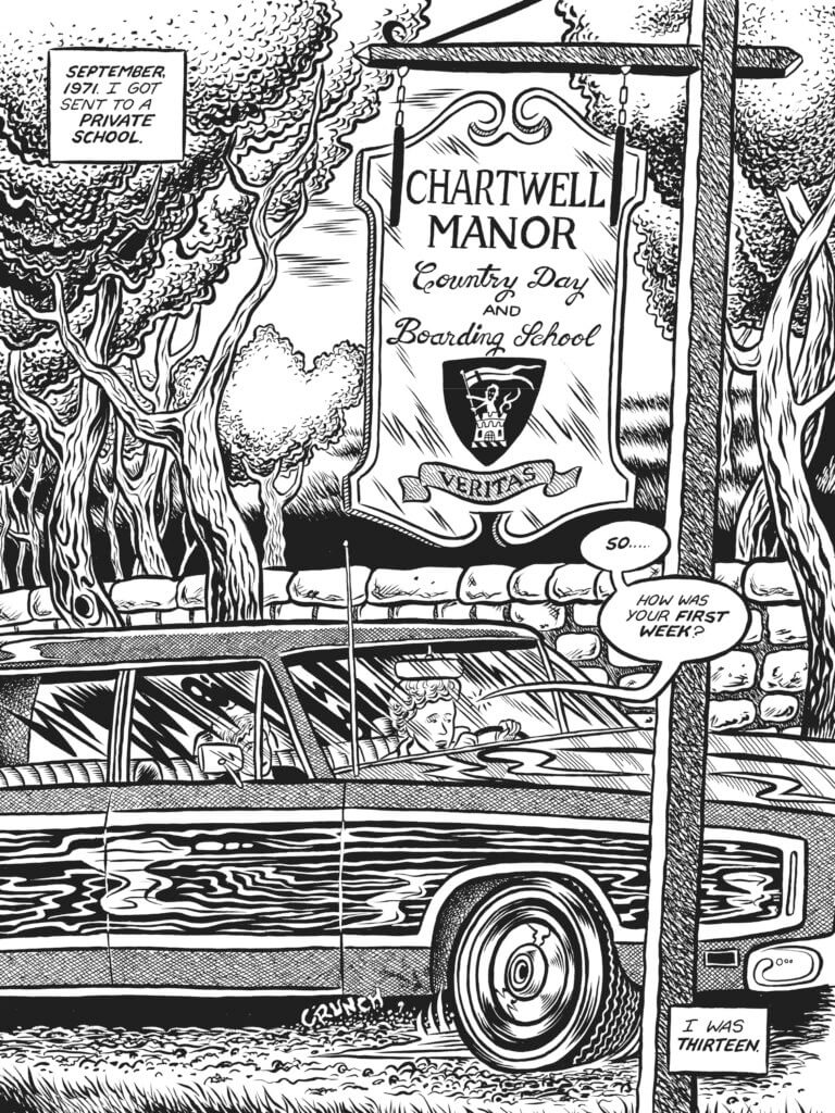 Glenn's mother drives him to his new school