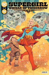 Supergirl and Ruthye running from laughing faces