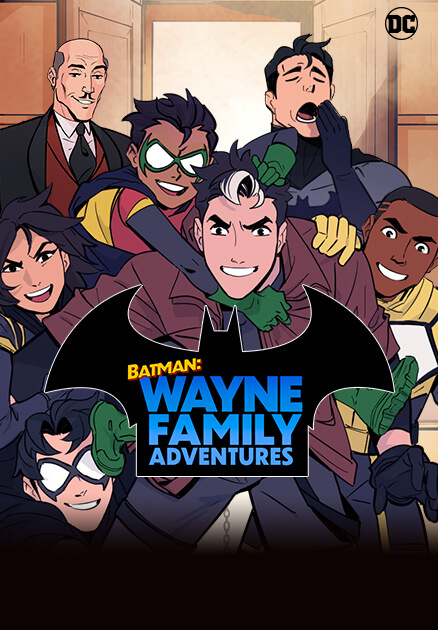 Batman Wayne Family Adventures by writer CRC Payne and artist Starbite Webtoon image depicting Batman, Alfred, Duke Thomas, Jason Todd, Damian Wayne, Cassandra Cain, and Tim Drake