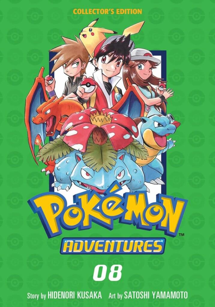 Pokemon Trainers Red, Blue, And Green Standing With Their Pokemon