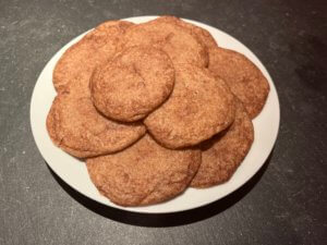 reviewer's photo shows a plate of cinnamon cookies on a counter. They look pretty good. 