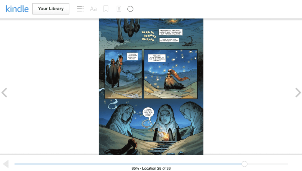 A screenshot of a comic page from Kindle Reader