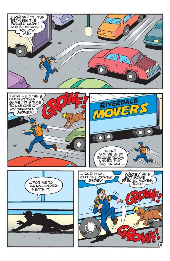 Panel art from the Archie Comics story Game Plan, written by Angelo DeCesare, with pencils by Bill Galvan, inks by Bob Smith, colors by Glenn Whitmore, and letters by Jack Morelli. C March 2022 by Archie Comics