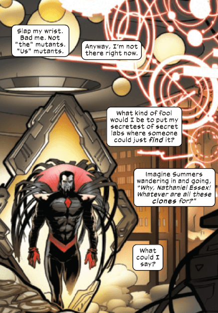 Sinister betrays the lie of his freedom from bigotry. From Immortal X-Men #1, by Gillen, Werneck, Curiel, Cowles