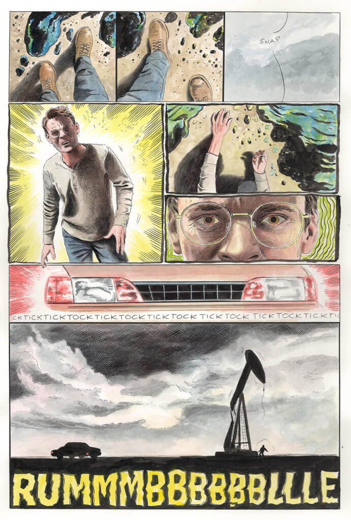 A preview page from the upcoming graphic novel <i>Mother Nature</i>, by Jamie Lee Curtis, Russell Goldman, and Karl Stevens. 
