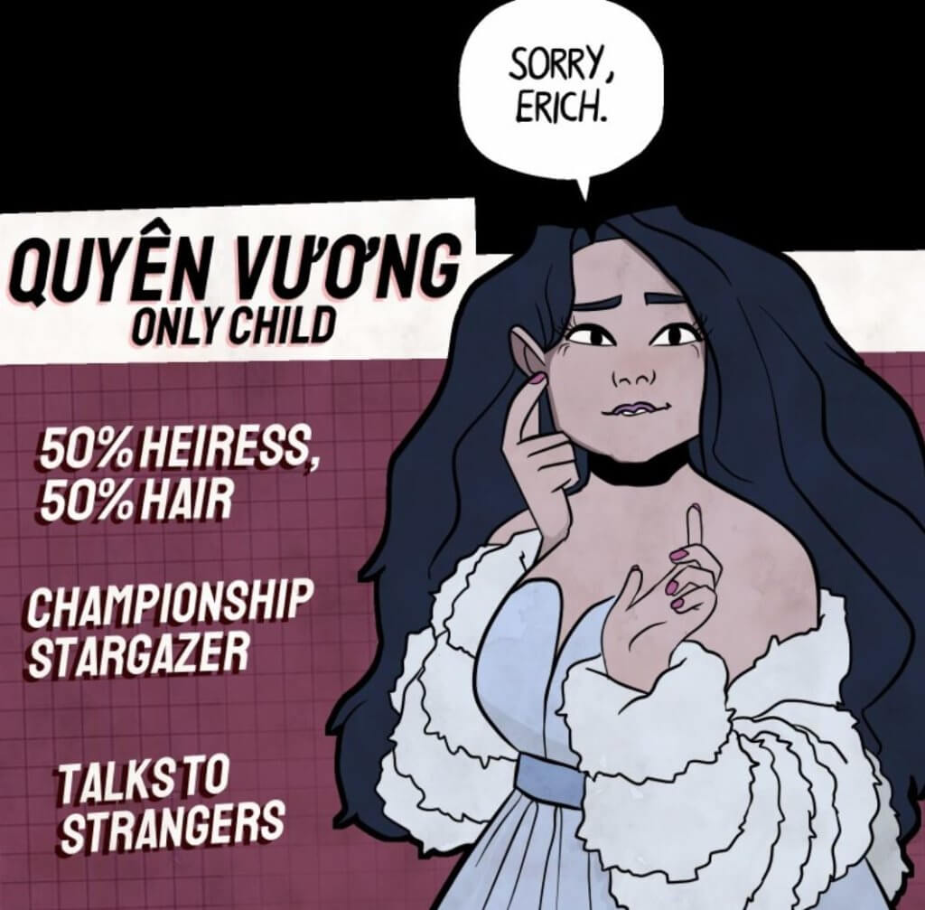 Panel depicting Quyen V'u'ong's introduction