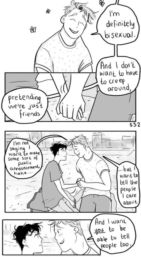 Page from Alice Oseman's Heartstopper on webtoon.