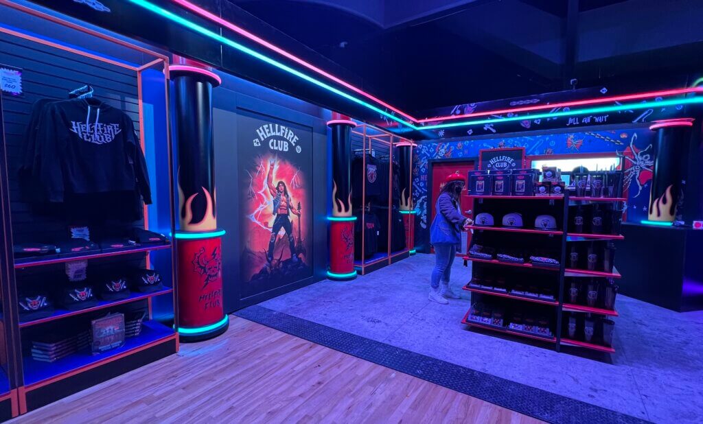 Hellfire Club store at Stranger Things: The Experience.