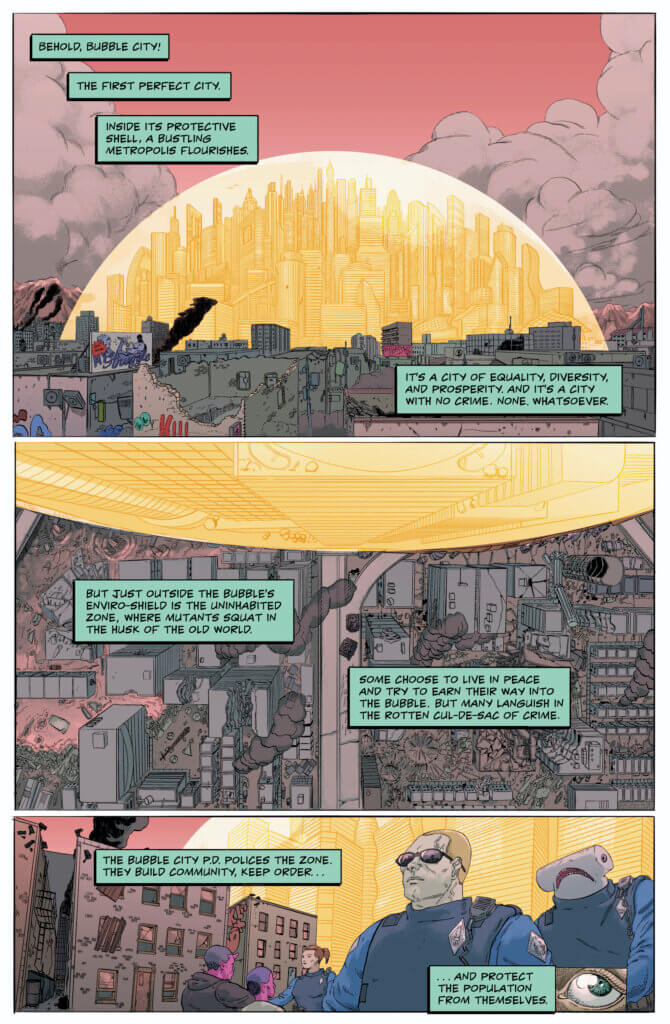 The first page of the upcoming comic Justice Warriors from AHOY Comics