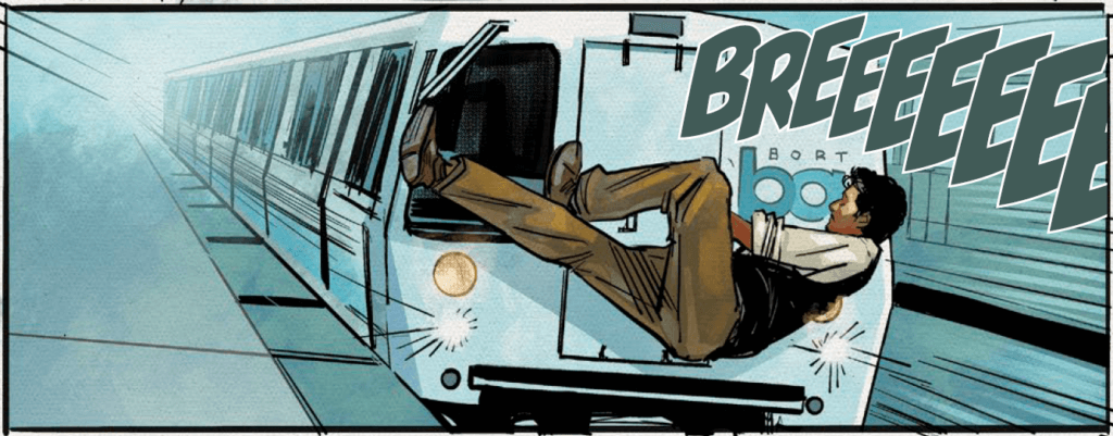 Main character Walter Willem falls to his demise in End After End #1, by Andry, Daniel, Sunando, Russell, and Campbell.