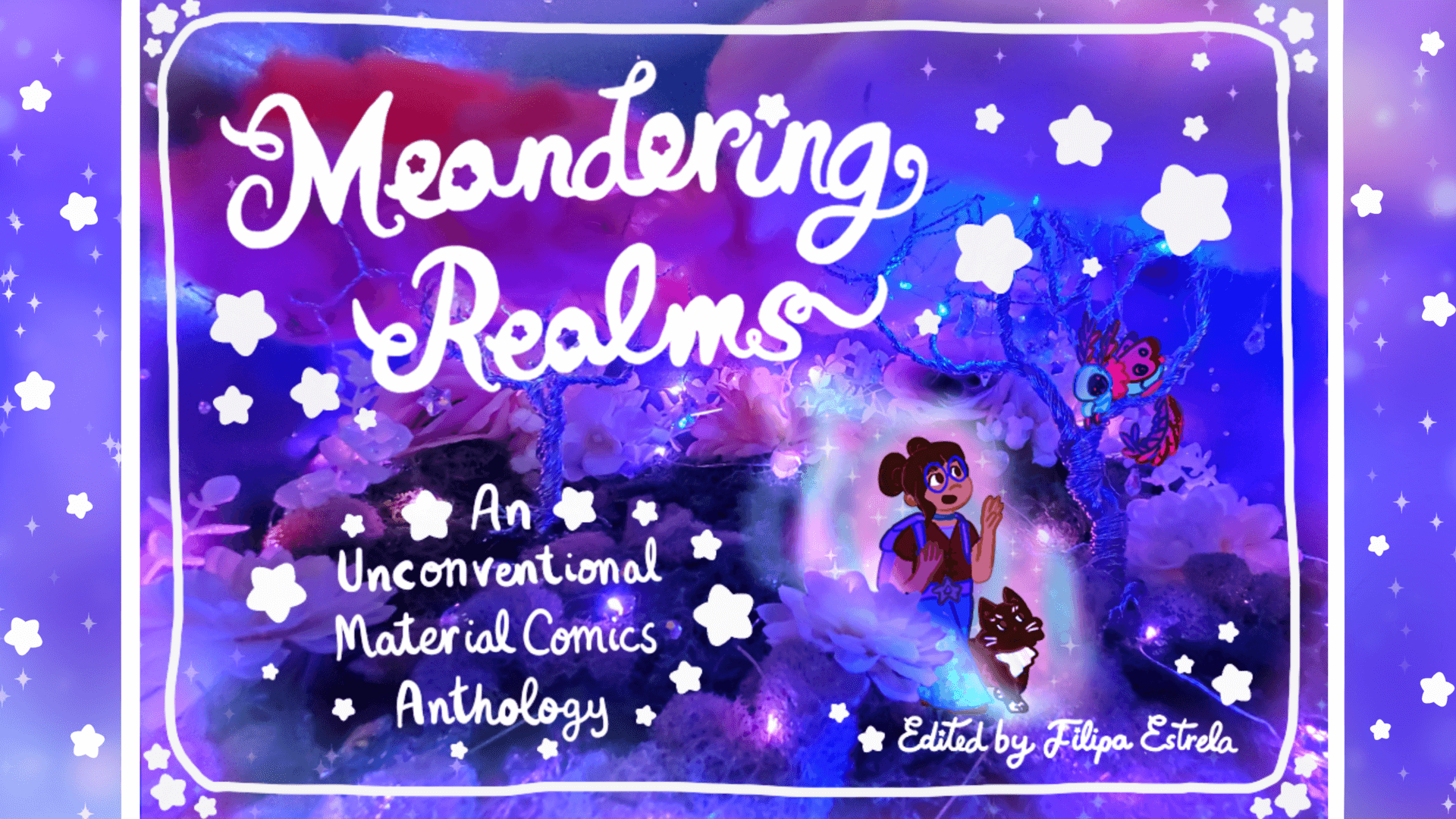 the crowdfinding cover to Meandering Realms