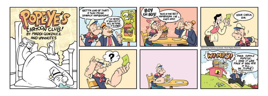Comics strips featuring Popeye the Sailor Man