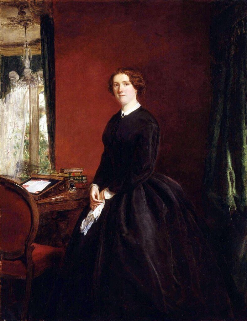 1865 portrait of Mary Elizabeth Maxwell (née Braddon) by William Powell Frith