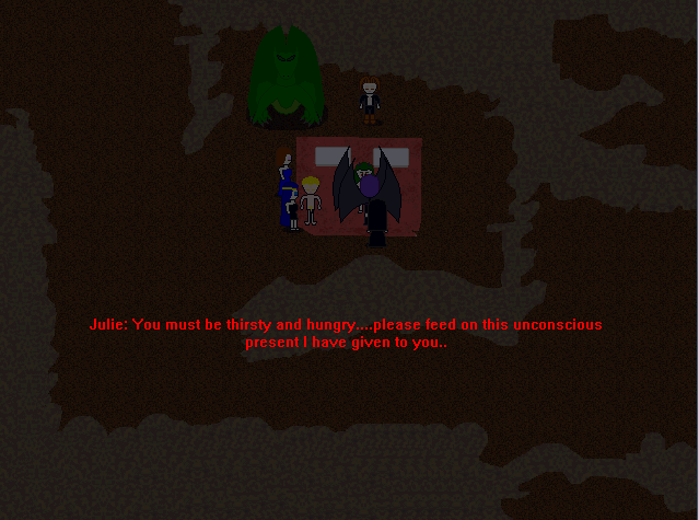 Screenshot from The Last Resurrection: demons gather in a cave