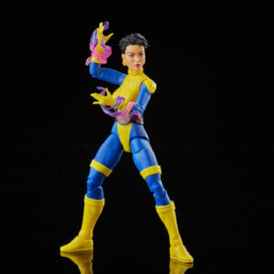 Official promo photos for Marvel Legends box set featuring Jubilee in matching uniform from the cover of Uncanny X-Men 275.