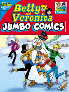 The Archie gang build a snowman on stilts in the middle of a frozen skating pond. They frolic and laugh in the winter snow.