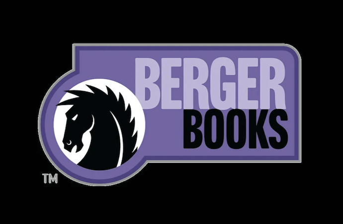 Berger Books Imprint logo on a black background