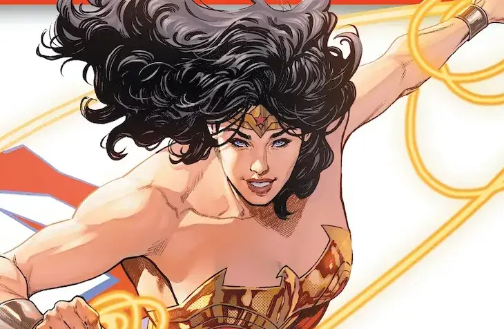 Wonder Woman holding the Lasso of Truth