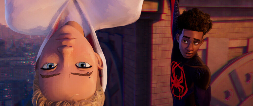 Gwen Stacy (Hailee Steinfeld) and Miles Morales (Shameik Moore) in Columbia Pictures and Sony Pictures Animations’ SPIDER-MAN™: ACROSS THE SPIDER-VERSE.