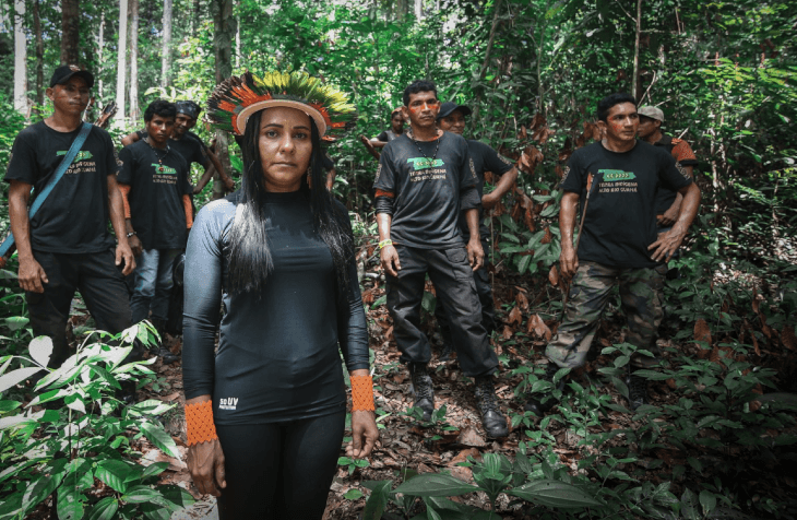 Puyr Tembe with her team of Forest Guardians in We Are Guardians, screening at Hot Docs 2023.