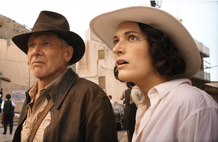Harrison Ford as Indiana Jones and Phoebe Waller-Bridge as Helena Shaw in Indiana Jones and the Dial of Destiny - Courtesy Walt Disney