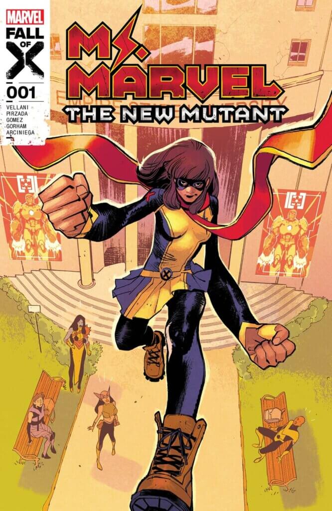 Ms. Marvel The New Mutant #1 cover by Sara Pichelli an Matthew Wilson depicting Kamala Khan in her new X-Men uniform