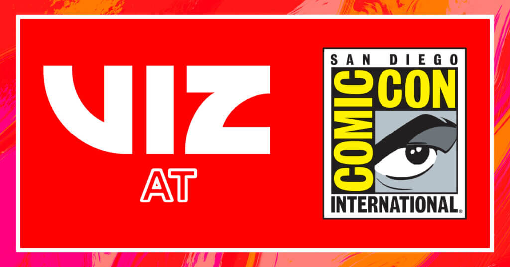 VIZ blog graphic saying VIZ at Comic Con 2023