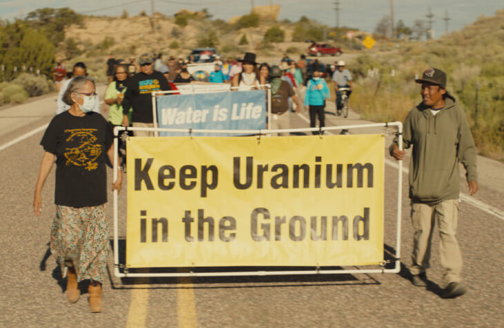 The people of Navajo Nation in Church Rock, New Mexico protest radiation poisoning in Boil Alert. Image courtesy Andrew Maso