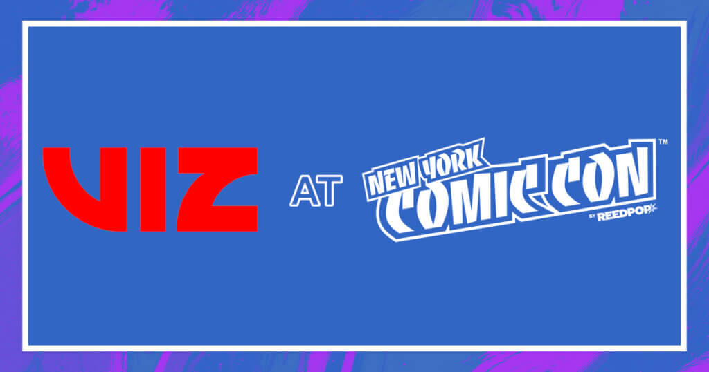 Banner reading VIZ at New York Comic Con, with both company logos