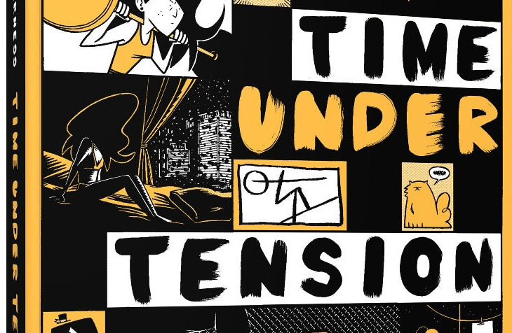 cover of Time Under Tension depicting the title and character in black white and yellow