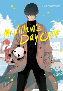 Cover of Mr Villain’s Day Off depicting protagonist against a blue sky with clouds 