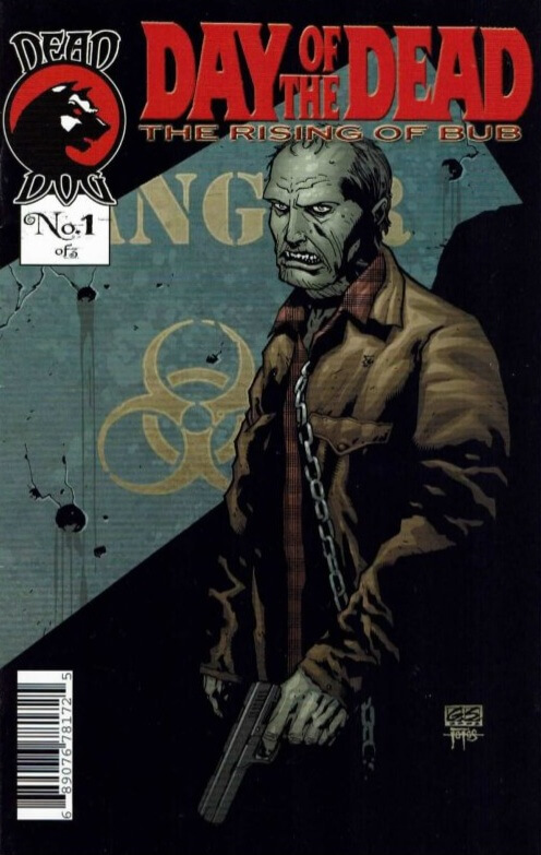 Cover of the comic Day of the Dead: The Rising of Bub (2007). Illustration shows Bub, the semi-sapient zombie from the film Day of the Dead.