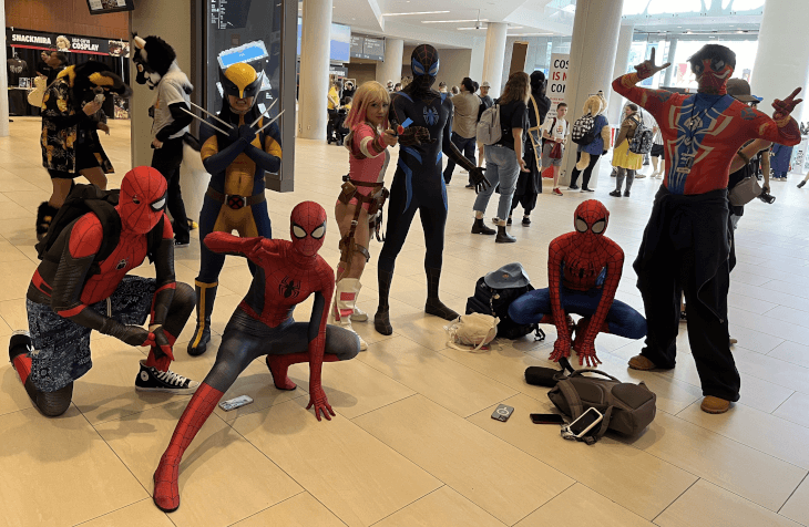 Spider-Man, X-23 and Wolverine cosplayers at Fan Expo Canada 2024