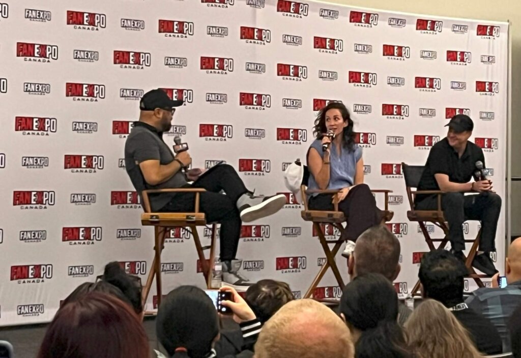 Kate Siegel and Mike Flanagan talking about The Haunting of Hill House at Fan Expo Canada 2024