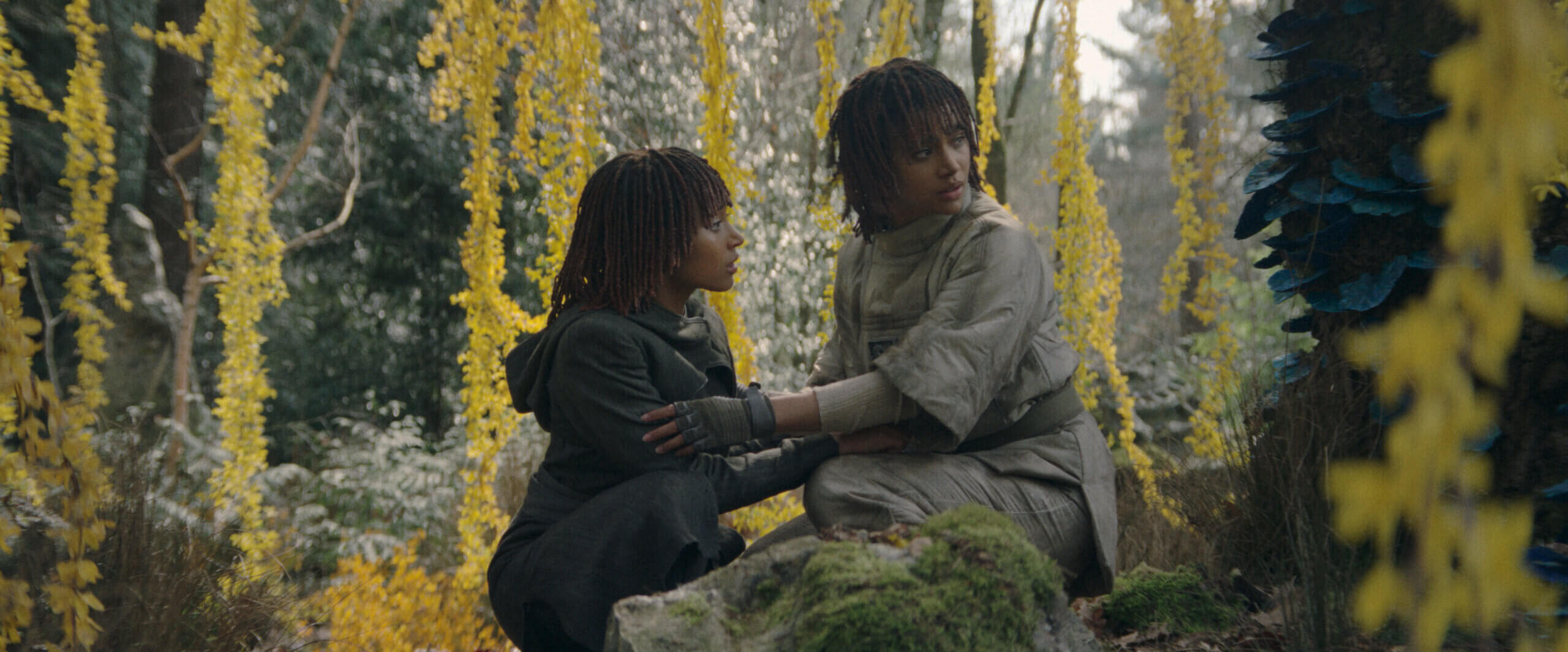 (L-R): Osha Aniseya (Amandla Stenberg) and Mae Aniseya (Amandla Stenberg) in Lucasfilm's THE ACOLYTE, season one, exclusively on Disney+. ©2024 Lucasfilm Ltd. & TM. All Rights Reserved.