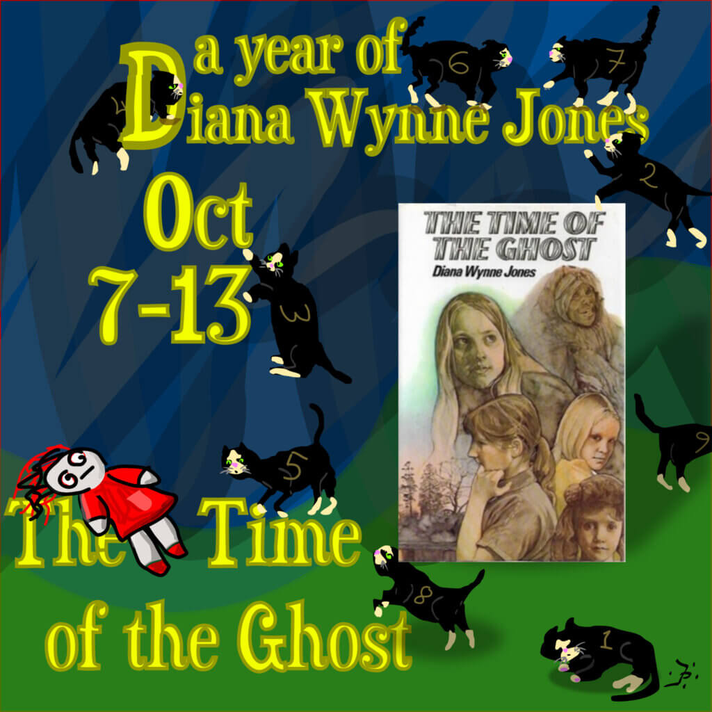 This custom image by Marnanel Thurman shows the dates we read this book, the book’s title and the series title, "A Year of Diana Wynne Jones," with the cover of one edition of the book. 