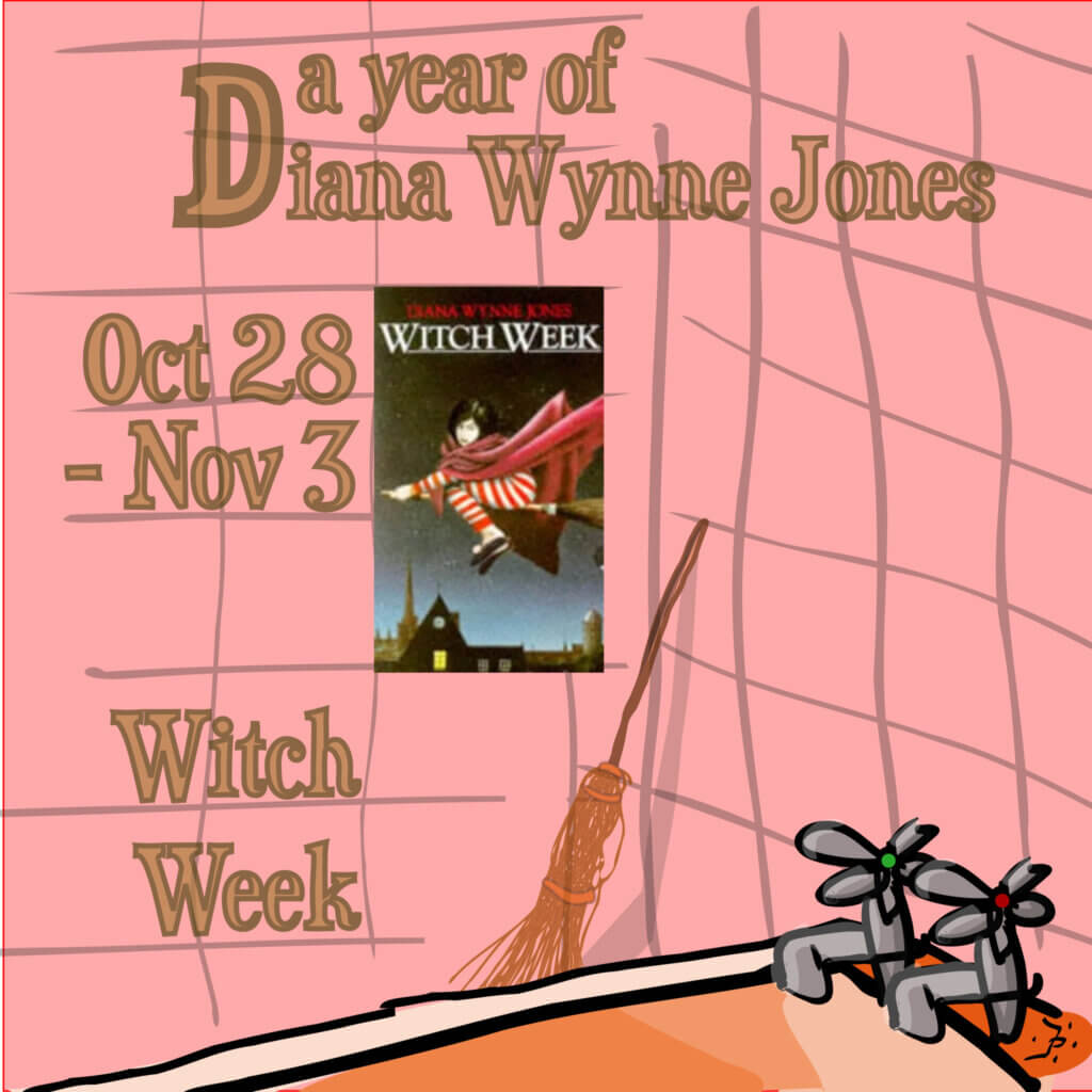 This custom image by Marnanel Thurman shows the dates we read this book, the book’s title and the series title, "A Year of Diana Wynne Jones," with the cover of one edition of the book. 