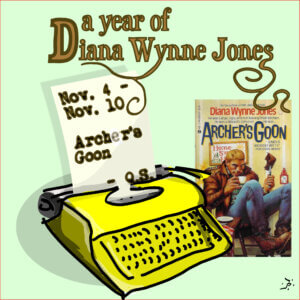 This custom image by Marnanel Thurman shows the dates we read this book, the book’s title and the series title, "A Year of Diana Wynne Jones," with the cover of one edition of the book. 