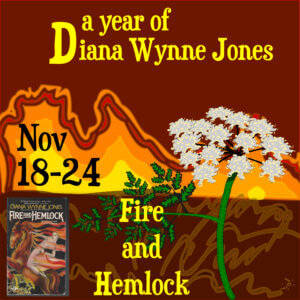 This custom image by Marnanel Thurman shows the dates we read this book, the book’s title and the series title, "A Year of Diana Wynne Jones," with the cover of one edition of the book. 
