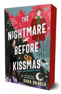 the cover of Nightmare Before Kissmas by Sarah Raasch shows two teen boys in different color schemes